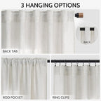Nanspring Natural Linen Curtains 84 Inch Length 2 Panels Set - Image 2