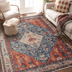 SERISSA Bedroom Rug 4x6 Boho Tribal Rug, Vintage Washable Area Rugs Non Slip - Image 5