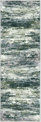 KOZYFLY Modern Abstract Runner Rugs 2x6 Green Yellow Machine Washable Area Rug - Image 8