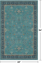 Washable 5x8 Teal Rug for Living Room, Boho Area Rugs for Bedroom Under Bed - Image 2