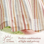 jinchan Valance Curtain Linen Textured Striped Window Curtain - Image 7