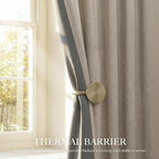 RYB HOME Natural Beige 100% Blackout Linen Curtains 72 inch Long, Thermal - Image 4