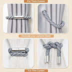 NICEEC 2 Pack Strong Magnetic Curtain Tiebacks Modern Simple Style Drape Tie - Image 6