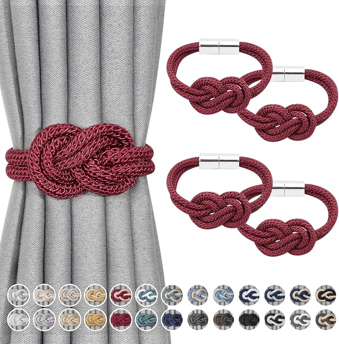 NICEEC 4 Pack Mini Magnetic Curtain Tiebacks Nordic Simple Style Drape Tie by NICEEC