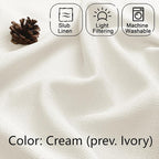 Chyhomenyc Cream Valance for Windows, Light Filtering Faux Linen Textured Small - Image 4