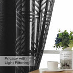 Simplebrand Black Sheer Curtains 72 Inch Length 2 Panels - Image 2