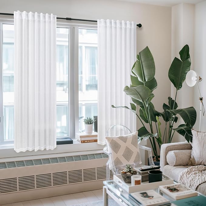 Pitalk White Curtains 38 Inch Wide - Image 6