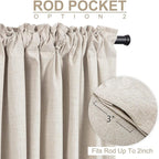 100% Blackout Shield Linen Blackout Sliding Door Curtains - Image 4