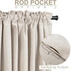 100% Blackout Shield Linen Blackout Curtains - Image 4