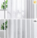 MYSKY HOME Floor to Ceiling Curtains 108 Inches White Sheer Window Drapes 1 - Image 3