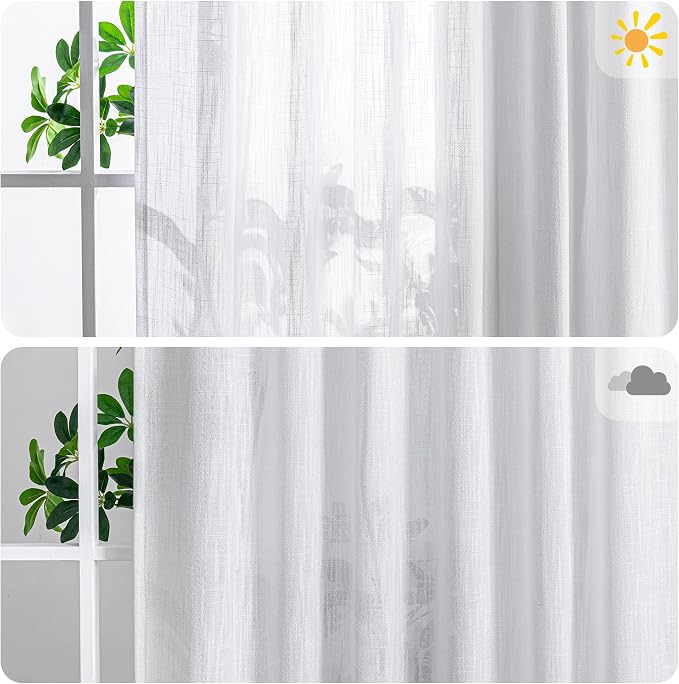 MYSKY HOME Patio White Curtains - Image 3