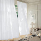 FMFUNCTEX Sheer Non-See-Through White Curtains - Image 3