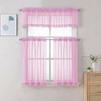 Chyhomenyc Pink Sheer Valances for Windows - Image 2