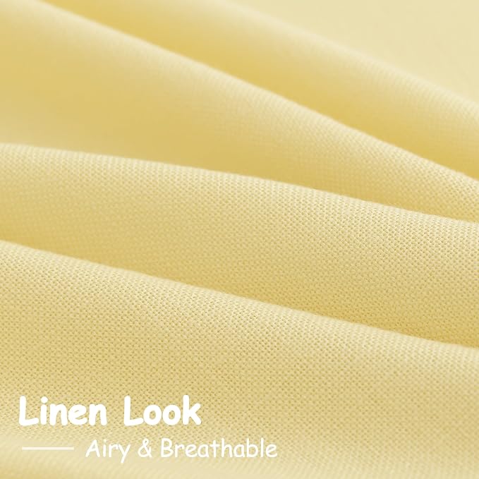 Yellow Linen Curtains 102 Inches Long - Image 5