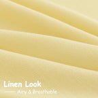 Yellow Linen Semi Sheer Curtains 120 Inches Long 2 Panels Set Back Tab Loop - Image 5