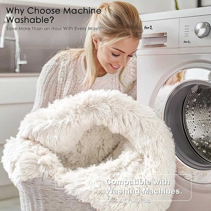 OLANLY 6x6 Area Rugs for Living Room Bedroom, Machine Washable Soft Fluffy - Image 2
