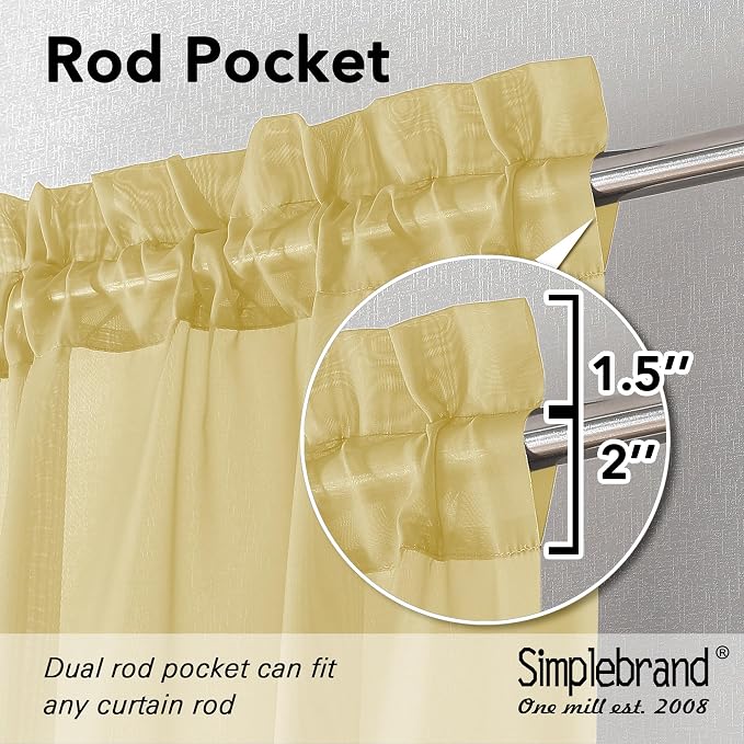 Simplebrand Yellow Valances 14 Inches Long - Image 2