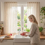 jinchan Evelyn Embroidered Linen Curtains 63 inch Floral Curtains - Image 7