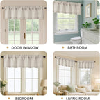OVZME Valance for Windows, Light Filtering Faux Linen Textured Small Short - Image 5