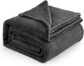 Bedsure GentleSoft Fleece Blankets King Size Dark Grey by BEDSURE