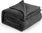 Bedsure GentleSoft Fleece Blankets King Size Dark Grey by BEDSURE