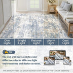 2x8 Runner Rug for Hallway, Washable Modern Abstract Runner Rugs Neutral Soft - Image 8
