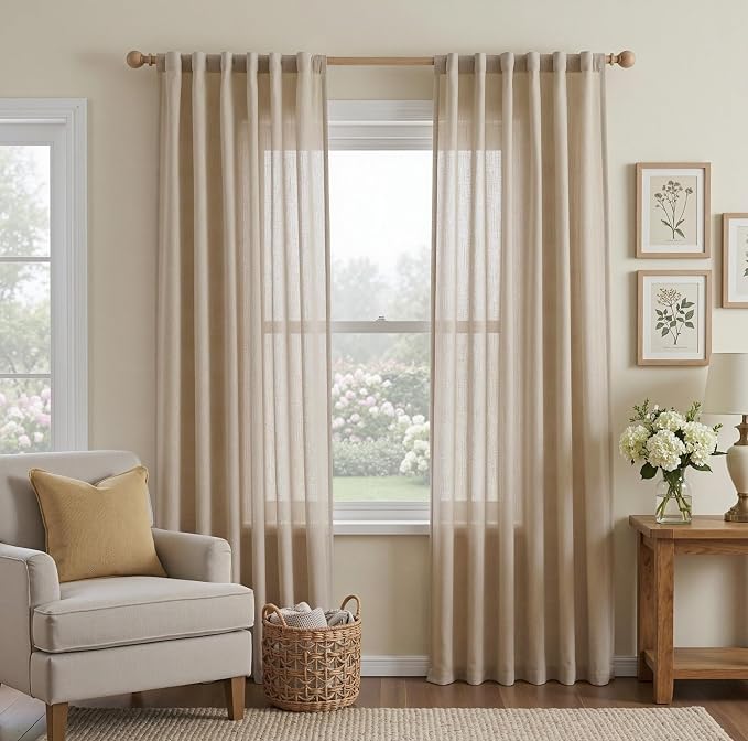 MYSKY HOME Taupe Curtains for Beroom Liivng Room 84 Inch Length 2 Panels Set by MYSKYHOME