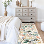Washable Hallway 2'6x12 Runner Rug: Floral Scalloped Rug - Image 4