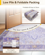 RELEANY Area Rugs 3'x5' Washable Non-Slip, Floral Vintage Distress Print - Image 6