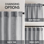 MIULEE Grey Linen Curtains 90 Inch Long - Image 3