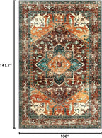 Yamaziot Area Rug 9x12 Large Rug, Non-Slip Washable Boho Vintage Living Room - Image 2