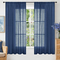 BGment Navy Blue Linen Curtains 63 Inch Length by BGment
