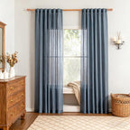 MYSKY HOME 72 Inches Long Semi Sheer Curtains Light Filtering Window Drapes - Image 8
