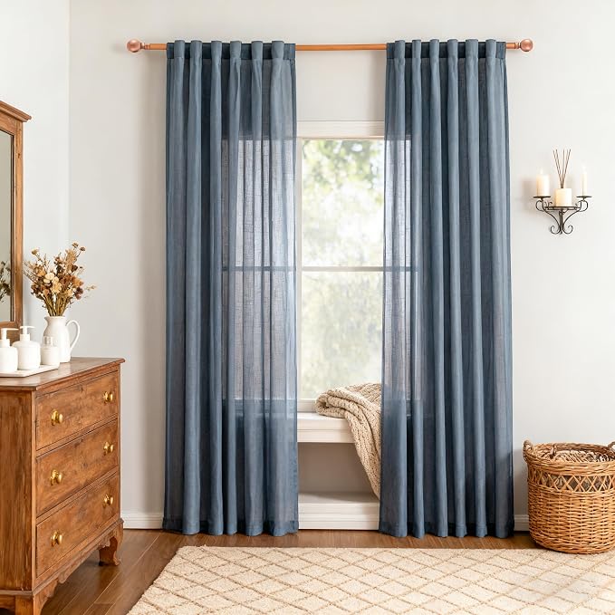 MYSKY HOME Curtains for Living Room 84 Inches Long Semi Sheer Light Filtering - Image 7
