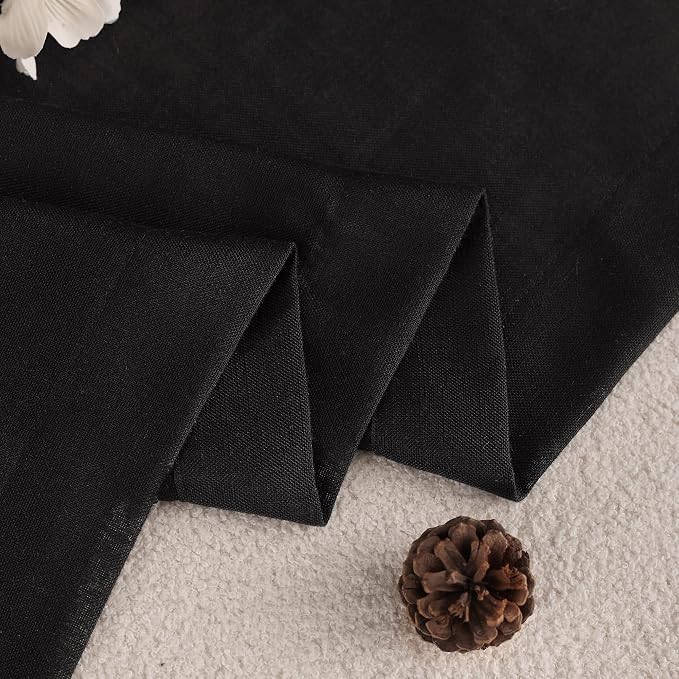 Black Linen Curtains 84 inches Long - Image 4