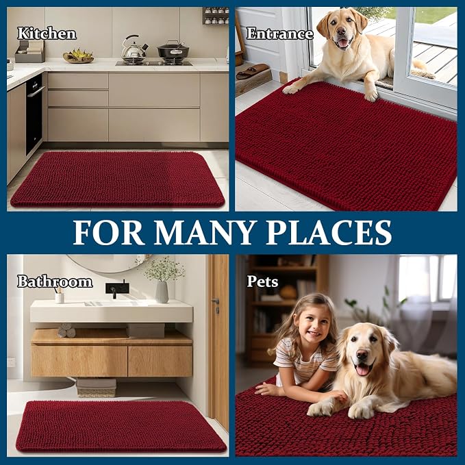 OLANLY Dog Door Mat for Muddy Paws 47x24, Absorbs Moisture and Dirt, Absorbent - Image 8