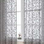 OWENIE Furman Sheer Charcoal Gray Curtains 84 inches Long - Image 7