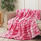 COOVA Faux Fur Throw Blanket for Couch, Cozy Soft and Fuzzy Plush Rabbit Fur by COOVA
