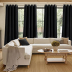 NICETOWN Faux Linen Black Blackout Curtains 84 inches Long - Image 4