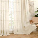 LAMIT Short Window Linen Curtains 48 Inch Length 2 Panels, 34 x 48 Inch - Image 9