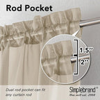 Simplebrand Taupe Sheer Curtains 84 Inches Long 2 Panels, Light Filtering Rod - Image 2