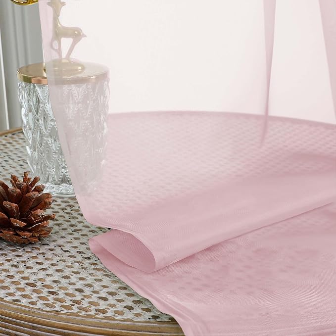 Chyhomenyc Blush Pink Sheer Curtains 84 Inches Long 2 Panels, Light Filtering - Image 7