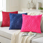 decorUhome Throw Pillow Covers 16x16 Inch Set of 2, Soft Plush Faux Wool Dark - Image 4