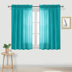 DWCN Turquoise Sheer Curtains Semi Transparent Voile Rod Pocket Curtains by DWCN