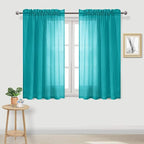 DWCN Turquoise Sheer Curtains Semi Transparent Voile Rod Pocket Curtains by DWCN