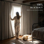 RYB HOME 100% Blackout Linen Curtains 102 Inch Long, Thermal Insulated Privacy - Image 3