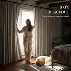 RYB HOME Linen Textured 100% Blackout Curtains - Image 3
