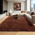 ONASAR Brown 6x9 Area Rugs for Living Room Bedroom, Large Fluffy Bedside Throw by ONASAR