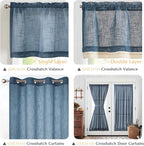 jinchan Linen Valance for Farmhouse Living Room Windows 16 Inch Slubbed Crossed - Image 7