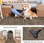 2x7 Washable Runner Rug for Hallway Kitchen Vintage Brown Non Slip Low Pile - Image 6